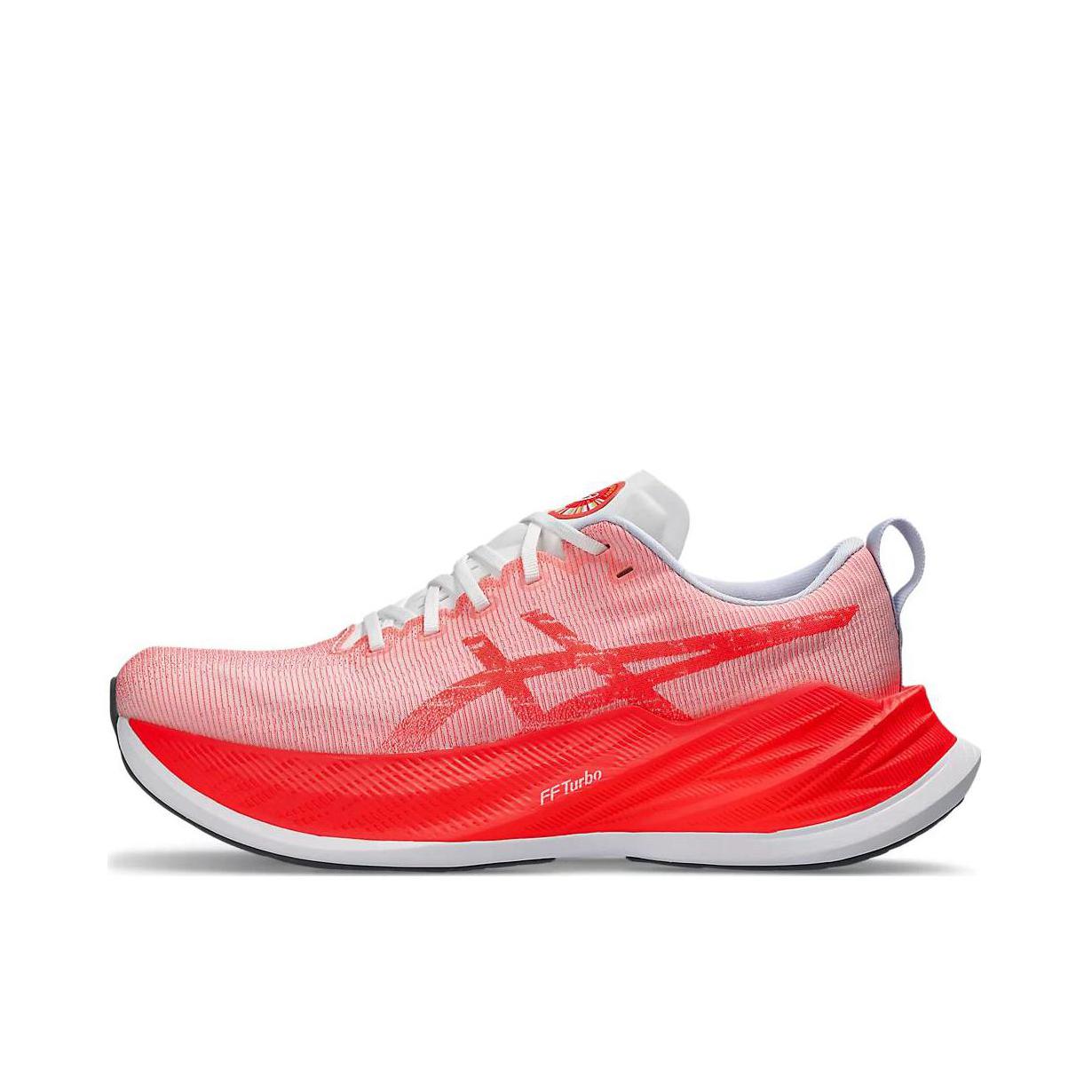 推荐商品：Asics/亚瑟士 Superblast 1 跑鞋 速度提升缓震轻便舒适透气织物合成革马拉松回弹圆头 红色