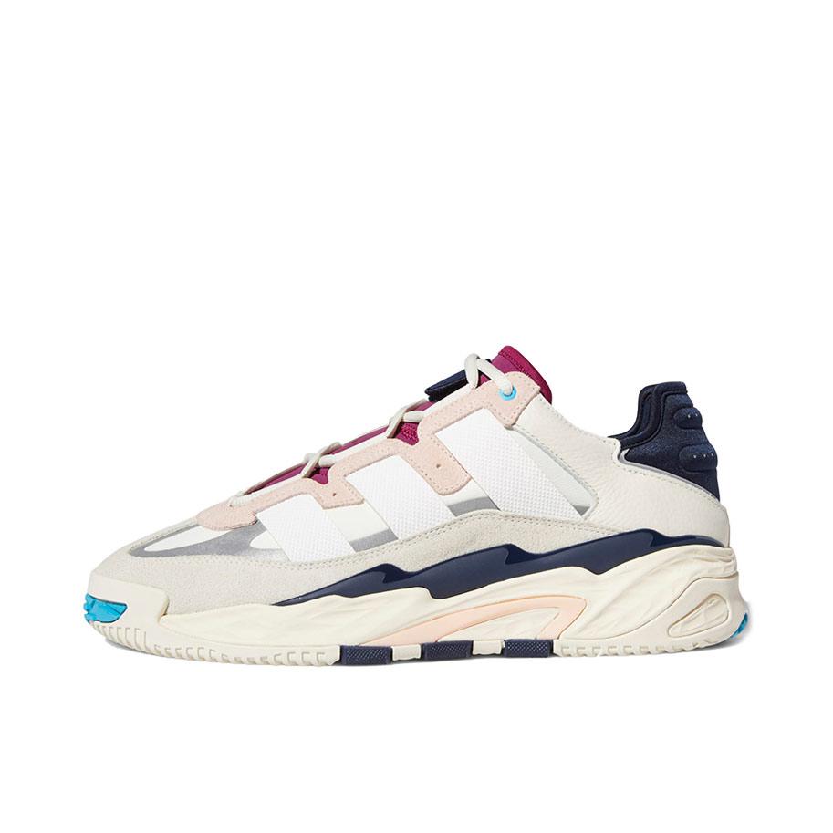 推荐商品：adidas Originals Niteball 防滑耐磨 舒适透气 复古 潮流 跑鞋 面包鞋 灰白/紫色/青蓝