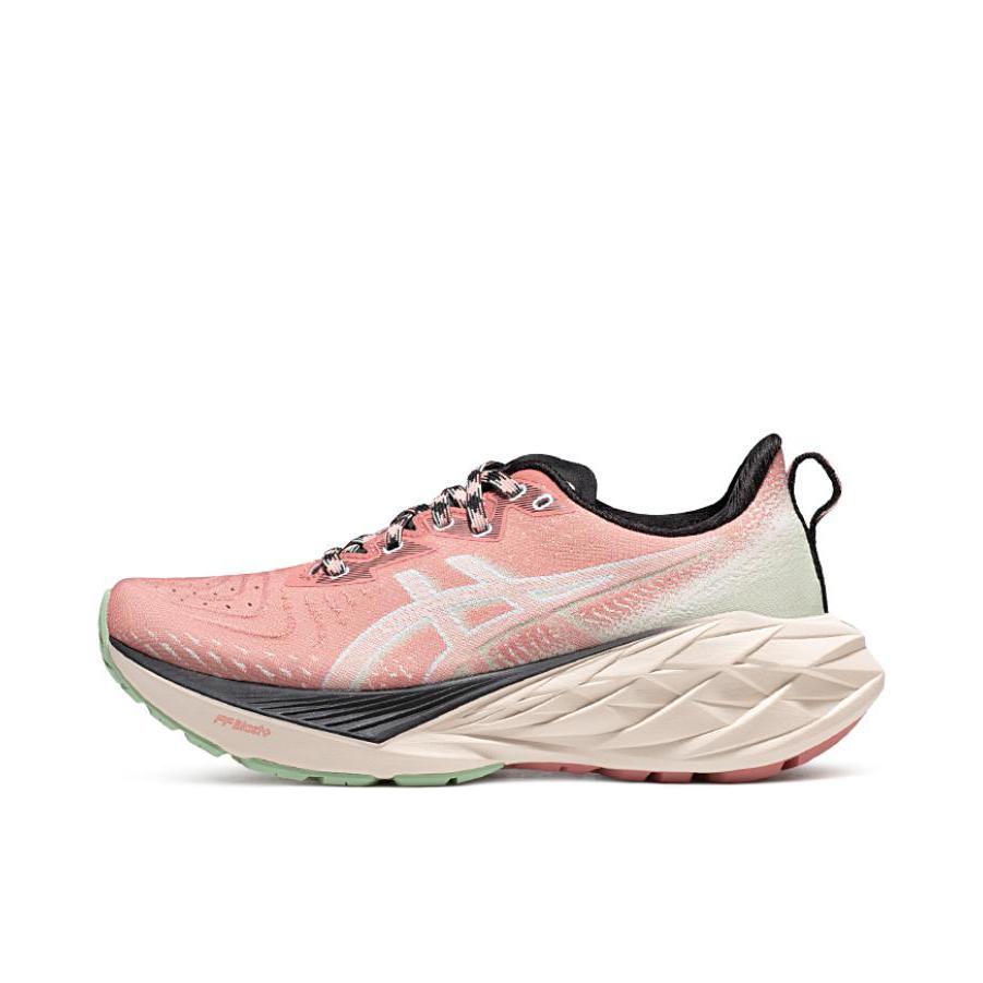 推荐商品：Asics/亚瑟士 Novablast 4 跑鞋 防滑耐磨缓震回弹舒适排汗透气织物长跑夜跑 粉色/米色