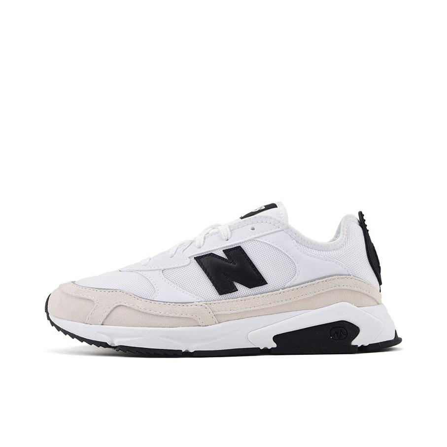 推荐商品：New Balance X-Racer 跑鞋 减震回弹防滑耐磨拼接织物网布透气复古休闲运动圆头 米白/黑色