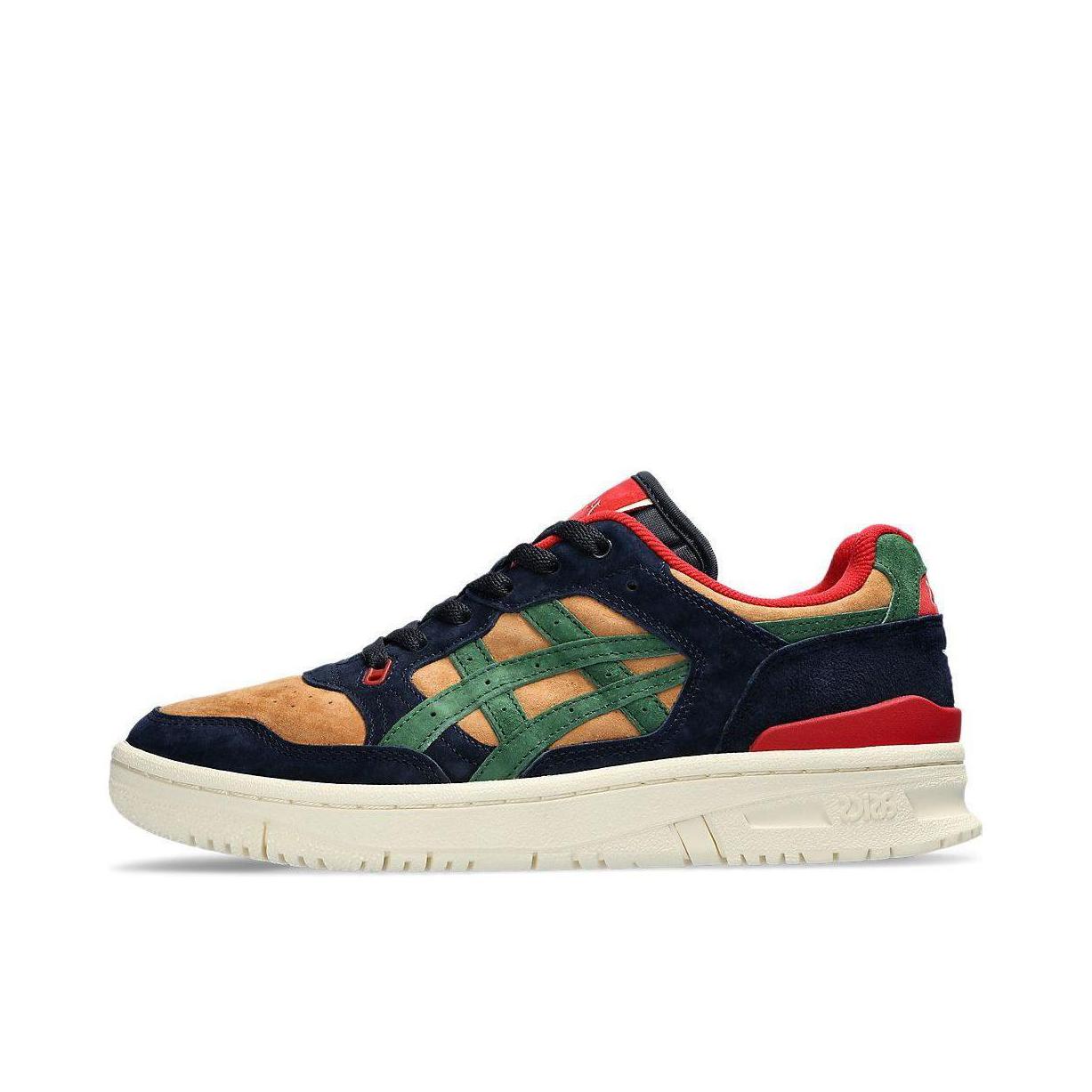 推荐商品：Asics/亚瑟士 EX89 减震防滑 舒适耐磨 透气 圆头 休闲运动 时尚 防水 简约复古 合成革 板鞋 Kith联名/藏青/绿色/黄色