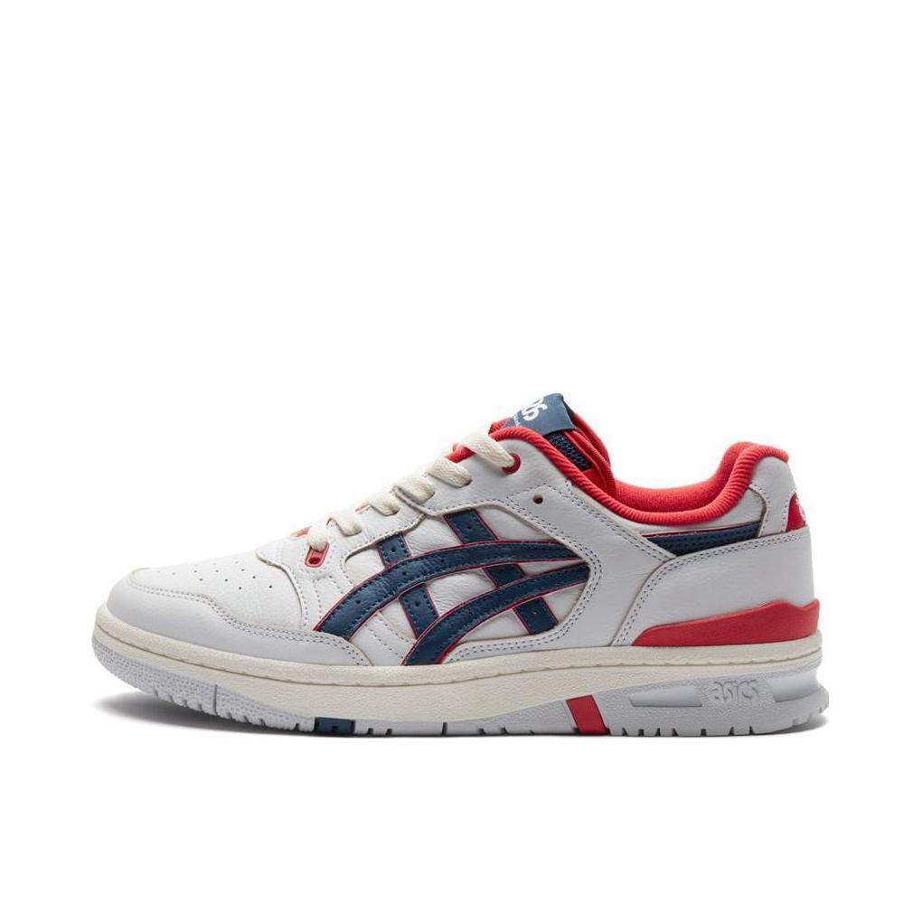 推荐商品：Asics/亚瑟士 EX89 减震防滑 舒适耐磨 透气 圆头 休闲运动 时尚 防水 简约复古 合成革 板鞋 CDG联名/白色/蓝色/红色