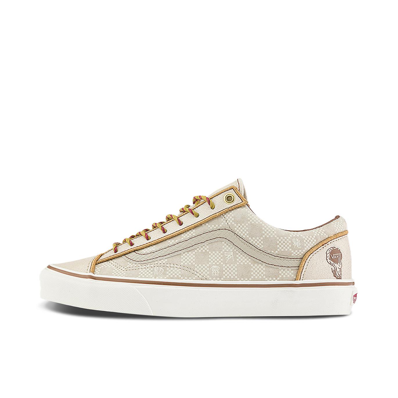 推荐商品：Vans/范斯 Style 36 滑板鞋 板鞋 舒适轻便防滑耐磨复古百搭帆布拼接防水运动 白色/灰色/金色