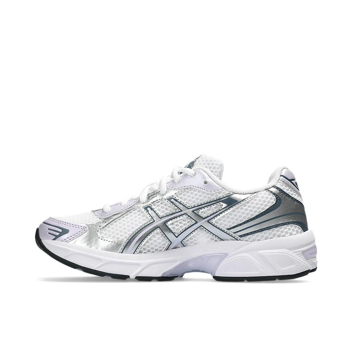 推荐商品：Asics/亚瑟士 Gel-1130 跑鞋 防滑耐磨缓震抓地织物网布透气复古马拉松短跑贴合圆头千禧风 女款/白色/银色