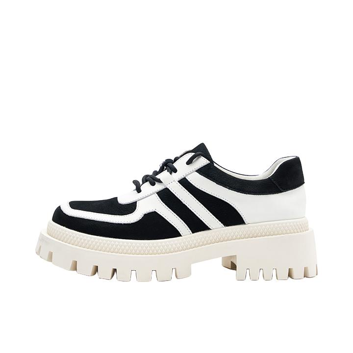 推荐商品：R'AZZURRO 绑带 厚底 套脚 圆头 单鞋 3717-8 黑色