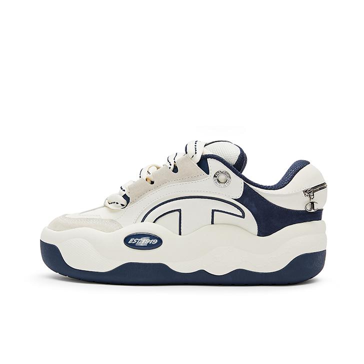 推荐商品：Champion/冠军 CloudNine V1 防滑 耐磨 低帮 板鞋 男款/藏蓝色/白色