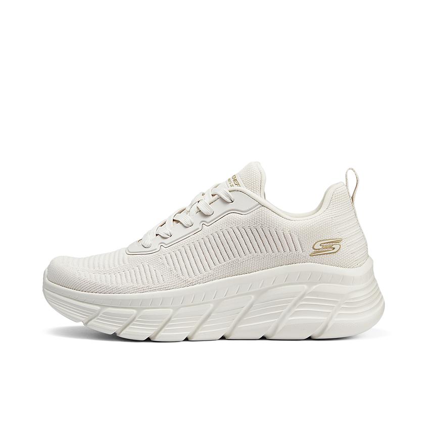 推荐商品：Skechers/斯凯奇 BOB'S SPORT 增高 网布软底 缓震回弹 绑带 运动休闲鞋 女款/乳白色