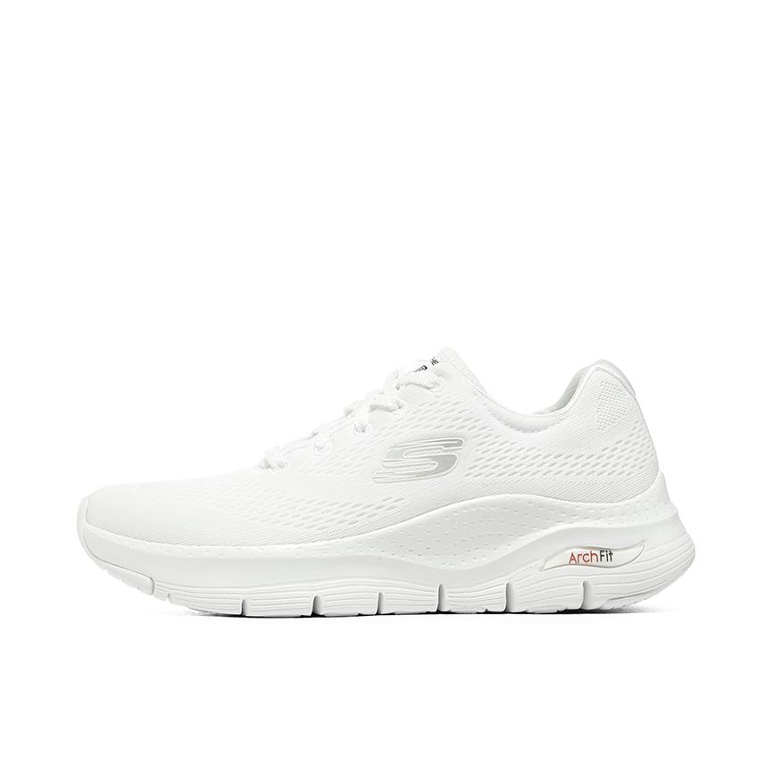 推荐商品：Skechers/斯凯奇 Arch Fit 耐磨 缓震防滑 轻便透气 舒适网面 足弓支撑 绑带 运动 跑鞋 149057 女款/白色