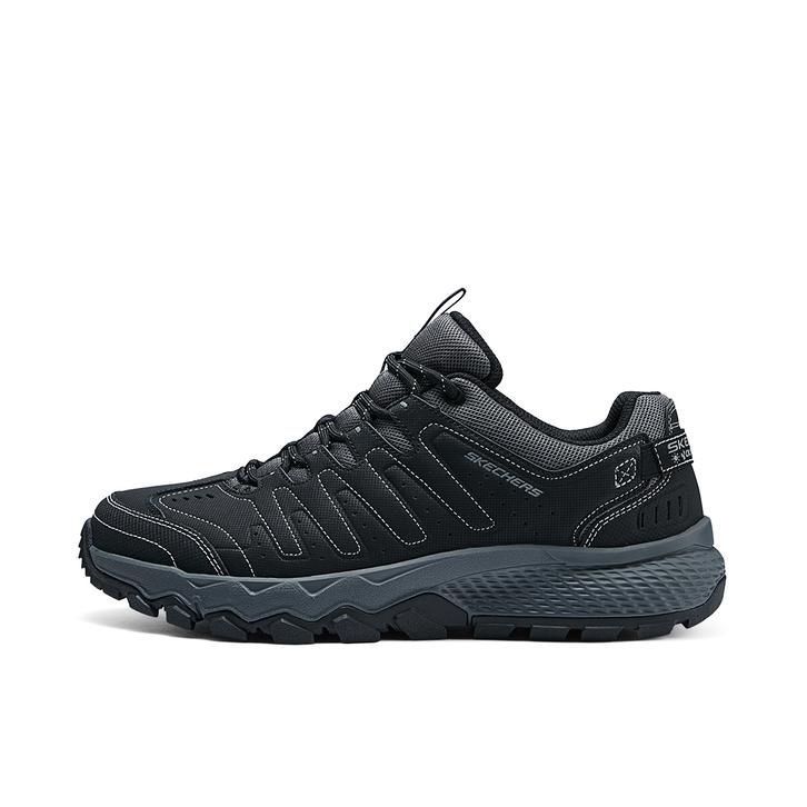 推荐商品：Skechers/斯凯奇 减震透气 防滑耐磨 绑带厚低 低帮 舒适百搭 户外鞋 237615  黑色/炭灰色