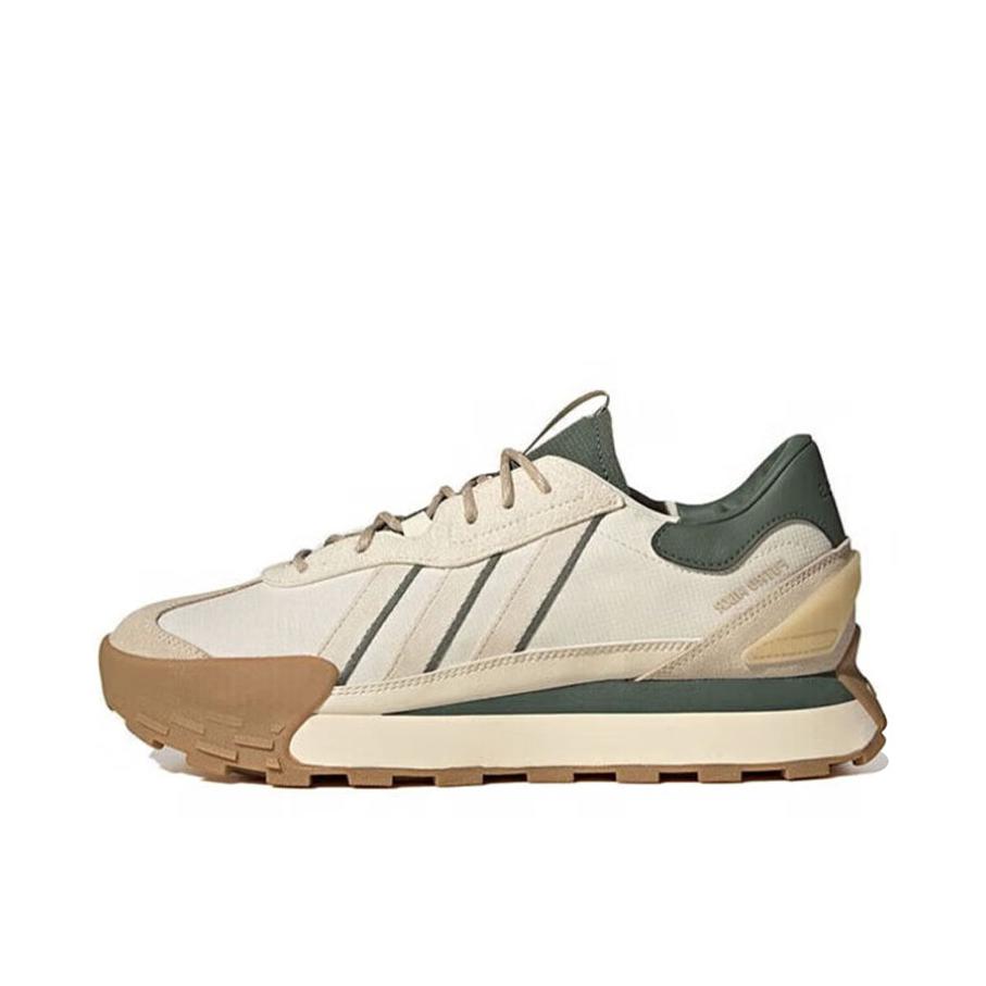 推荐商品：adidas neo Futro Mixr 运动休闲鞋 防滑耐磨轻便舒适增高厚底透气复古织物轻运动 米白/橄榄绿