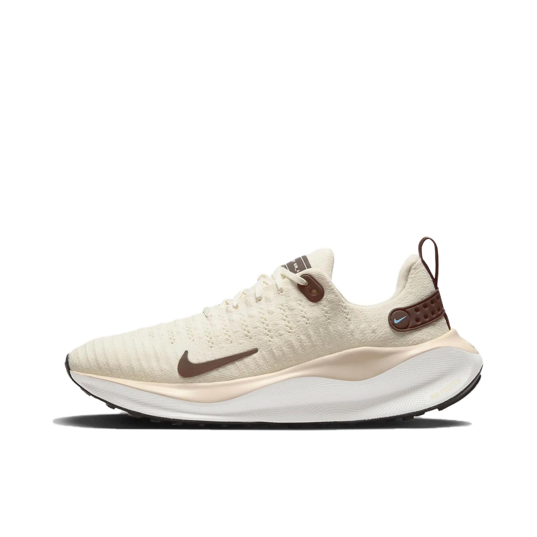 推荐商品：Nike React Infinity Run 4 跑鞋 公路舒适缓震防滑耐磨防水织物训练飞织抓地包裹性 女款/米色