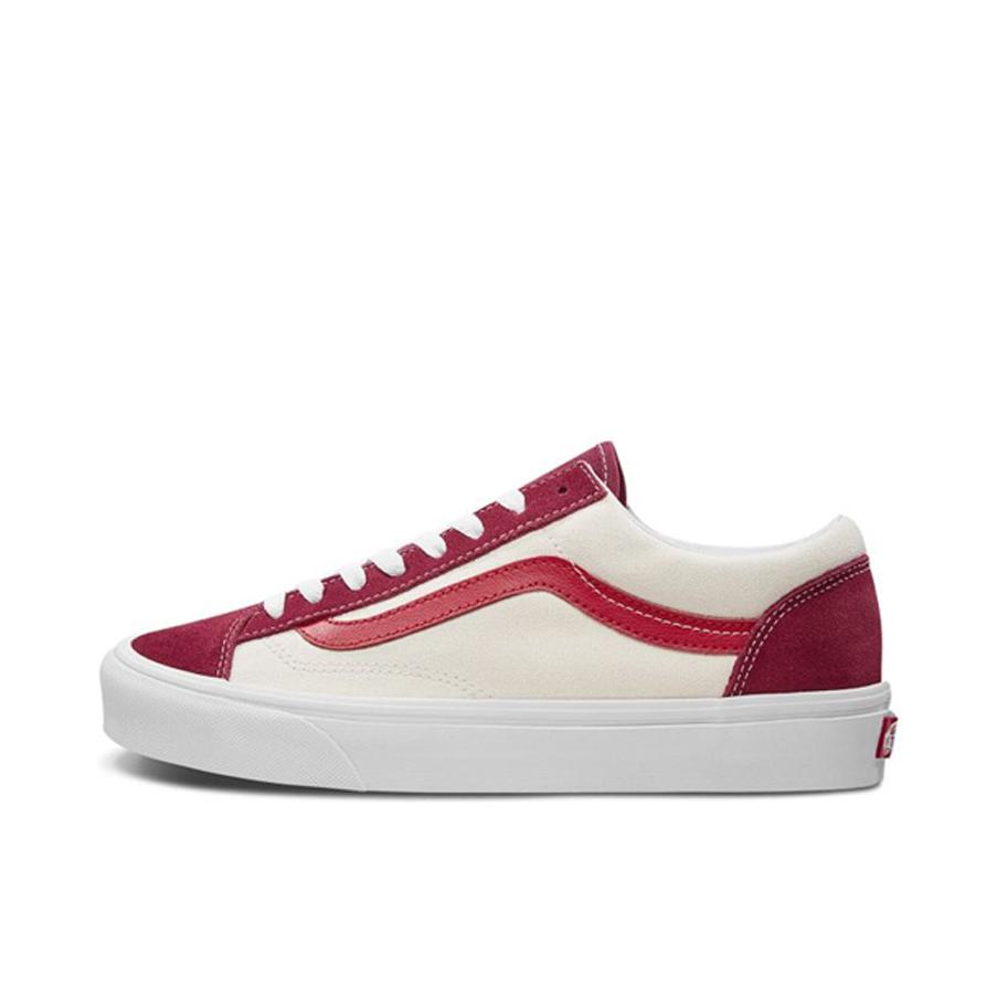 推荐商品：Vans/范斯 Style 36 滑板鞋 板鞋 舒适轻便防滑耐磨复古百搭帆布拼接防水运动 Biking Red 草莓汽水