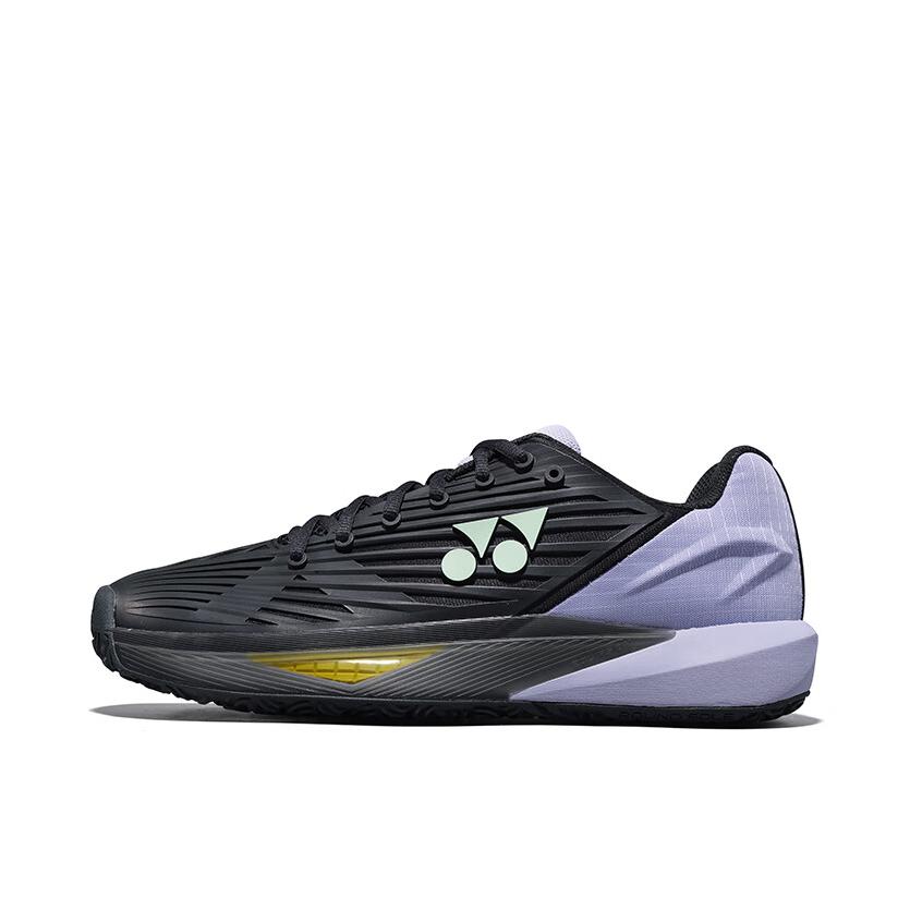 推荐商品：YONEX/尤尼克斯 SHTE5LACEX 防滑耐磨 回弹缓震 稳定 织物支撑 包裹性 网球鞋  黑色/紫色