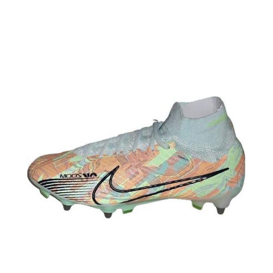推荐商品：Nike Zoom Mercurial Superfly 9 Elite FG 顶级 胶质长钉 天然草地 圆头飞织防滑轻便 足球鞋 绿色/橘色