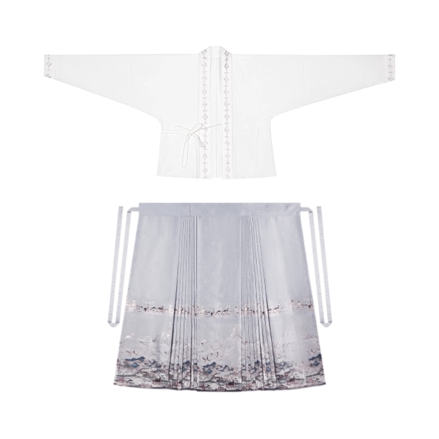 推荐商品：织造司 一鹿莲生 明制马面裙短袖内搭汉服 女装 山河映画飞机袖+马面裙