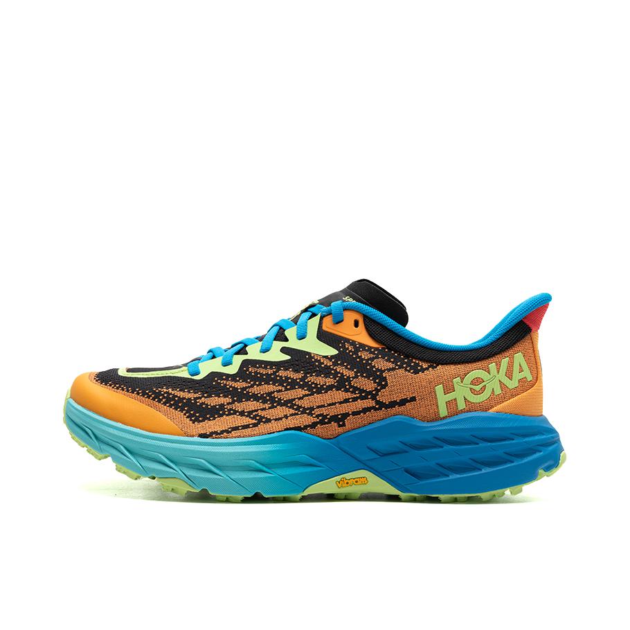 推荐商品：HOKA ONE ONE Speedgoat 5 飞速羚羊5 减震回弹 越野 支撑 网面织物 合成革 跑鞋 日焰色/深海蓝