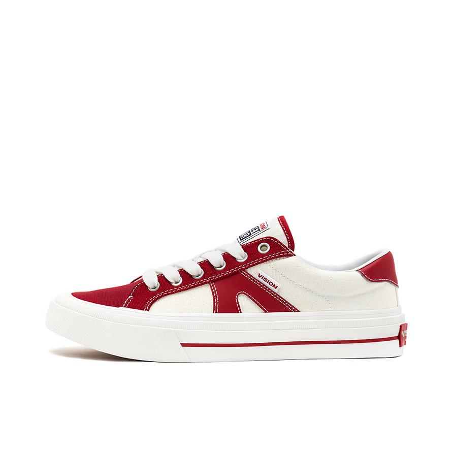 推荐商品：Vision Street Wear Stick 轻便 复古 生胶底 帆布鞋 V221NY100802 酒红色