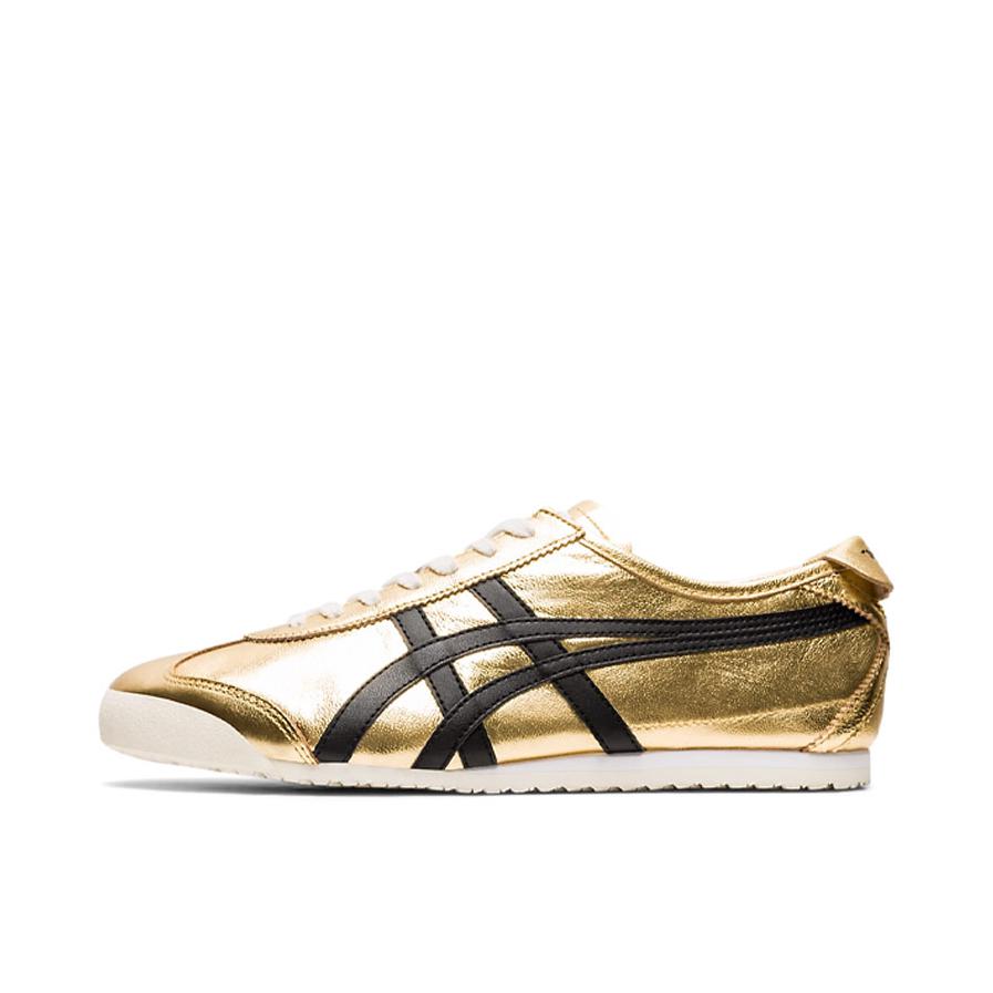推荐商品：Onitsuka Tiger Mexico 66 德训鞋 运动休闲鞋 复古轻便透气舒适百搭防滑 金色/黑色