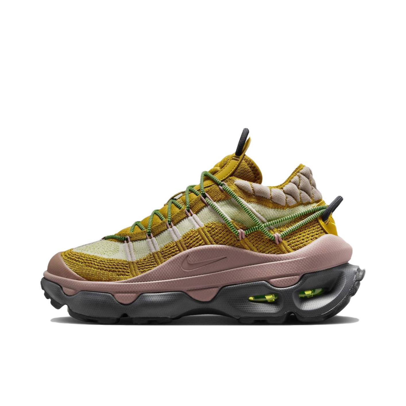 推荐商品：Nike Air Max Flyknit Venture 运动休闲鞋 舒适透气飞织防滑耐磨缓震轻便复古百搭支撑 粉色/黄色/白色