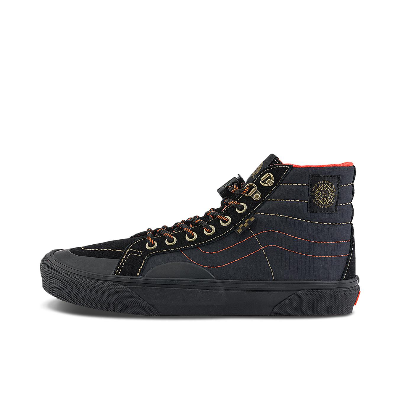 推荐商品：Vans/范斯 SK8-Hi 板鞋 潮流经典拼接复古街头厚底 SPITFIRE联名/黑色