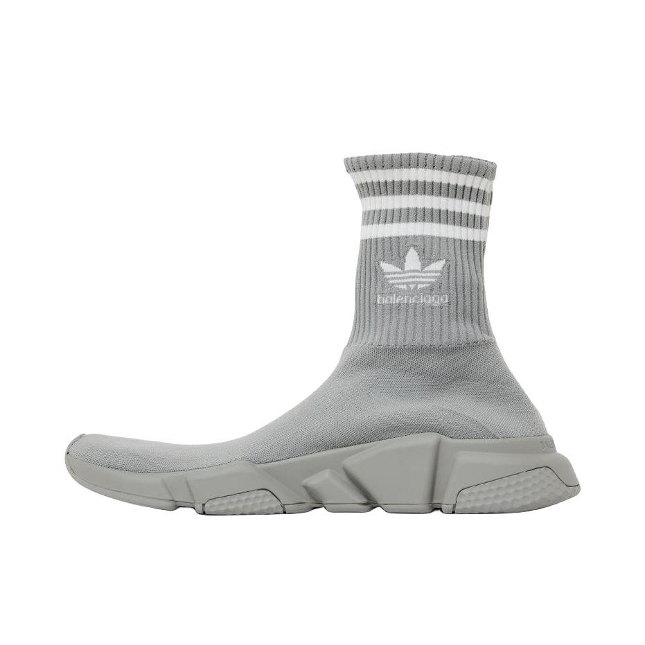推荐商品：Balenciaga 巴黎世家 Speed 1.0 中筒 套筒 平跟 厚底耐磨 套脚 时装靴 adidas联名/灰色