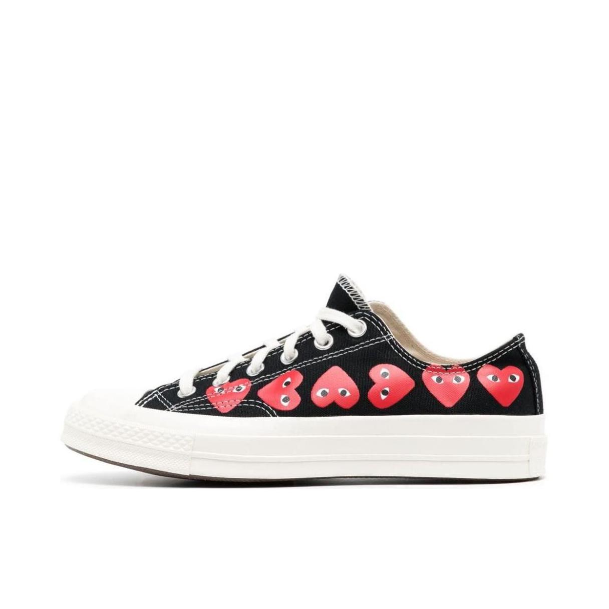 推荐商品：CDG 圆头 系带 低帮 帆布鞋 P1K1261 Converse联名/黑色