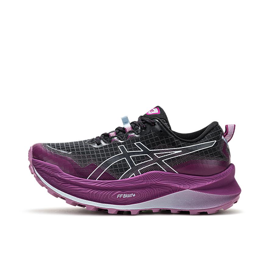 推荐商品：Asics/亚瑟士 Trabuco Max 3 缓震支撑 防滑耐磨 舒适抓地 网布 户外 长跑 跑鞋 女款/黑色/紫色