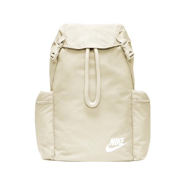 Nike Heritage系列 织物运动休闲出游抽绳开合拉链收纳双肩包 米白色 BA6150-104
