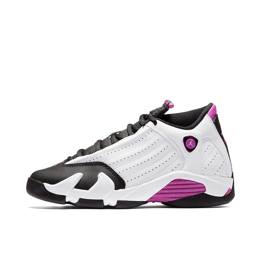推荐商品：Air Jordan 14 篮球鞋 zoom air缓震包裹性支撑防滑耐磨复古简约 Fuchsia Flash Black Toe 黑白粉