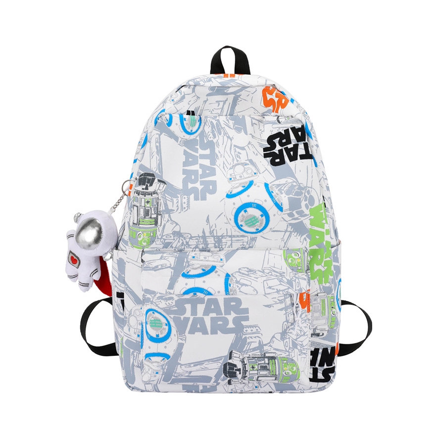 推荐商品：KAKAXI 潮流百搭ins日系个性涂鸦大容量学生拉链开合尼龙书包背包双肩包