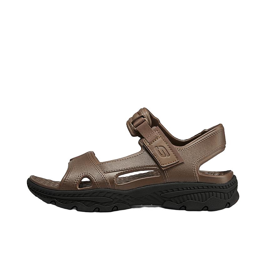 推荐商品：Skechers/斯凯奇 耐磨沙滩 时尚百搭 外穿轻质 魔术贴 凉鞋 243089 棕色/黑色 