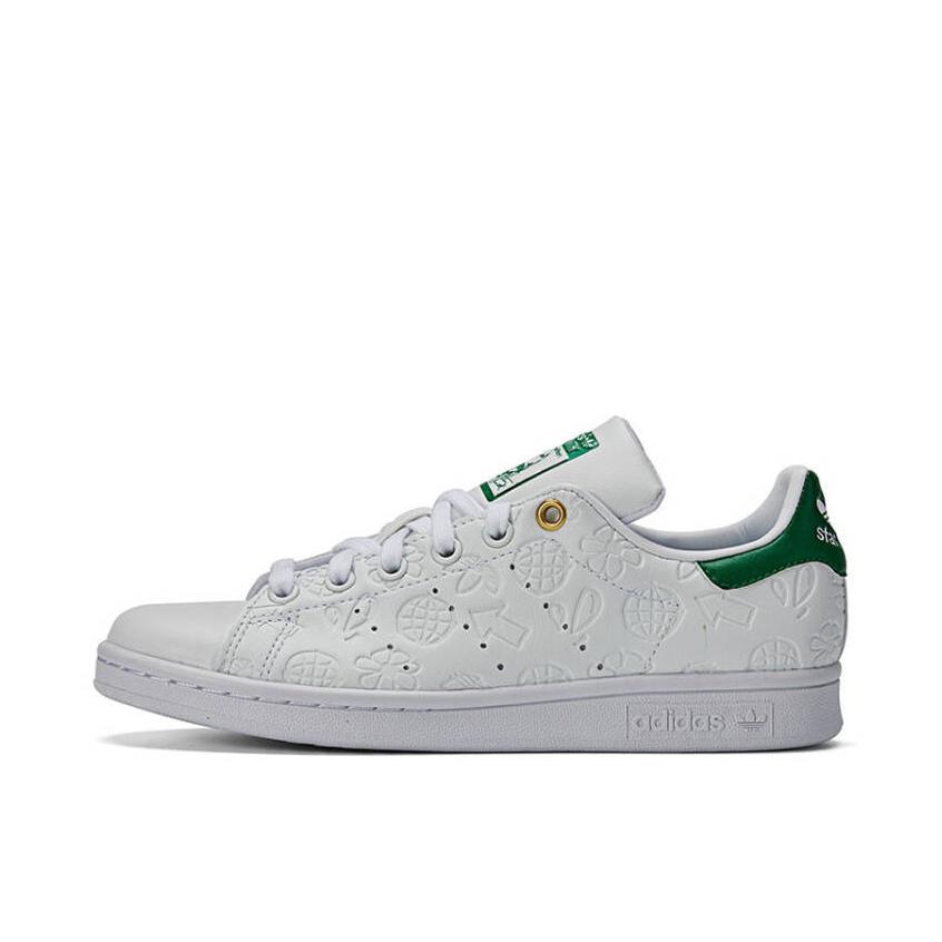推荐商品：adidas Originals Stan Smith 板鞋 减震透气轻便低帮包裹性 压花图案/白色/绿色