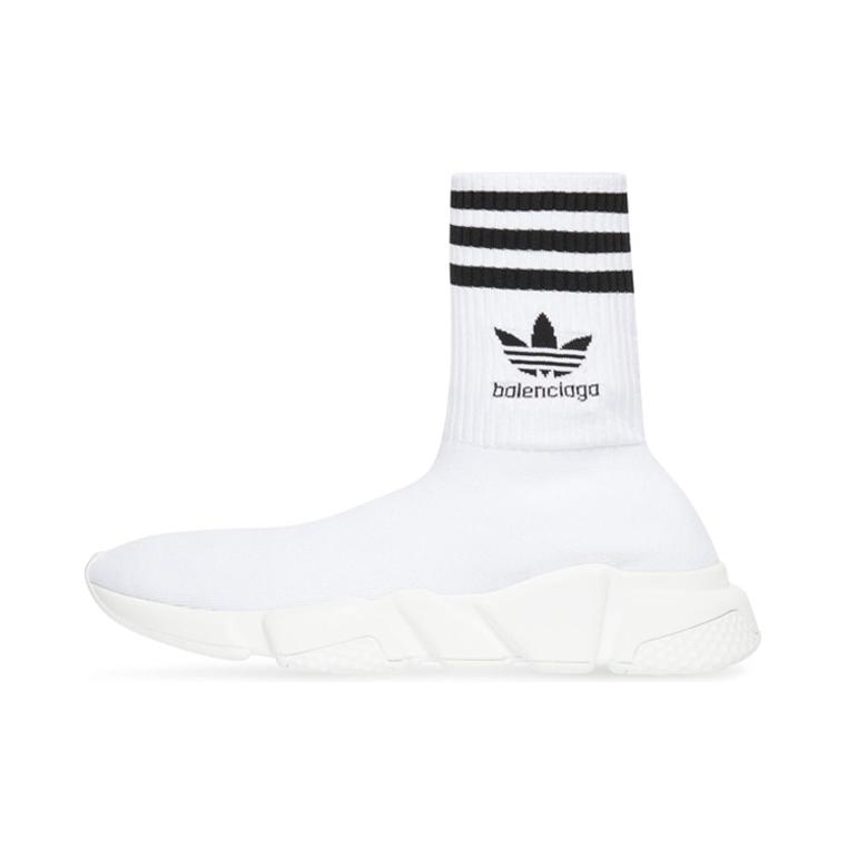 推荐商品：Balenciaga 巴黎世家 Speed 1.0 织物 舒适 防滑耐磨 圆头 套穿 运动休闲鞋 adidas originals联名/白色/黑色/灰色