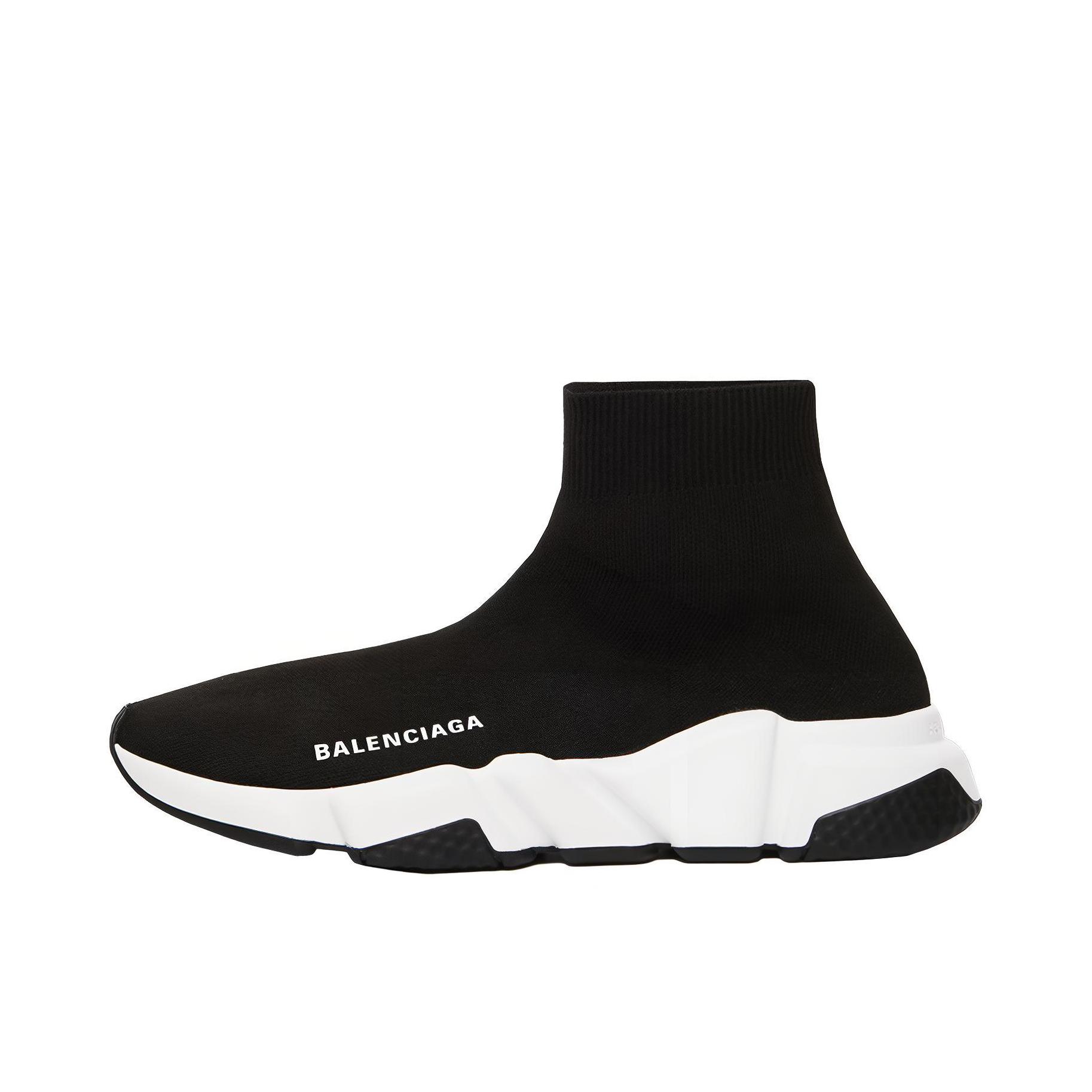 推荐商品：Balenciaga 巴黎世家 Speed 1.0 织物 舒适 防滑耐磨 圆头 套穿 运动休闲鞋 黑色/黑白色