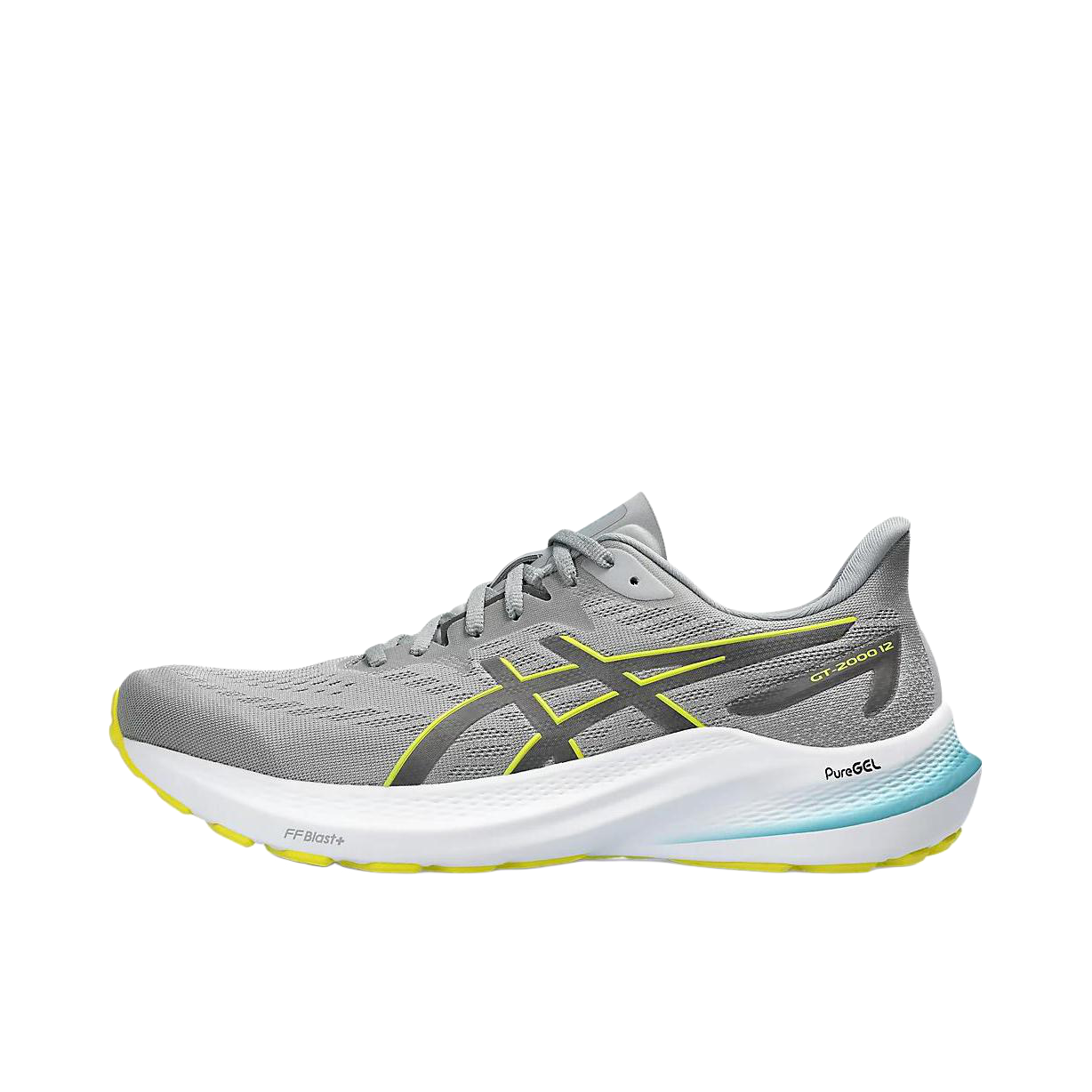 推荐商品：Asics/亚瑟士 GT-2000 12 跑鞋 足弓稳定支撑缓震回弹透气复古马拉松夜跑圆头 灰色/黄色