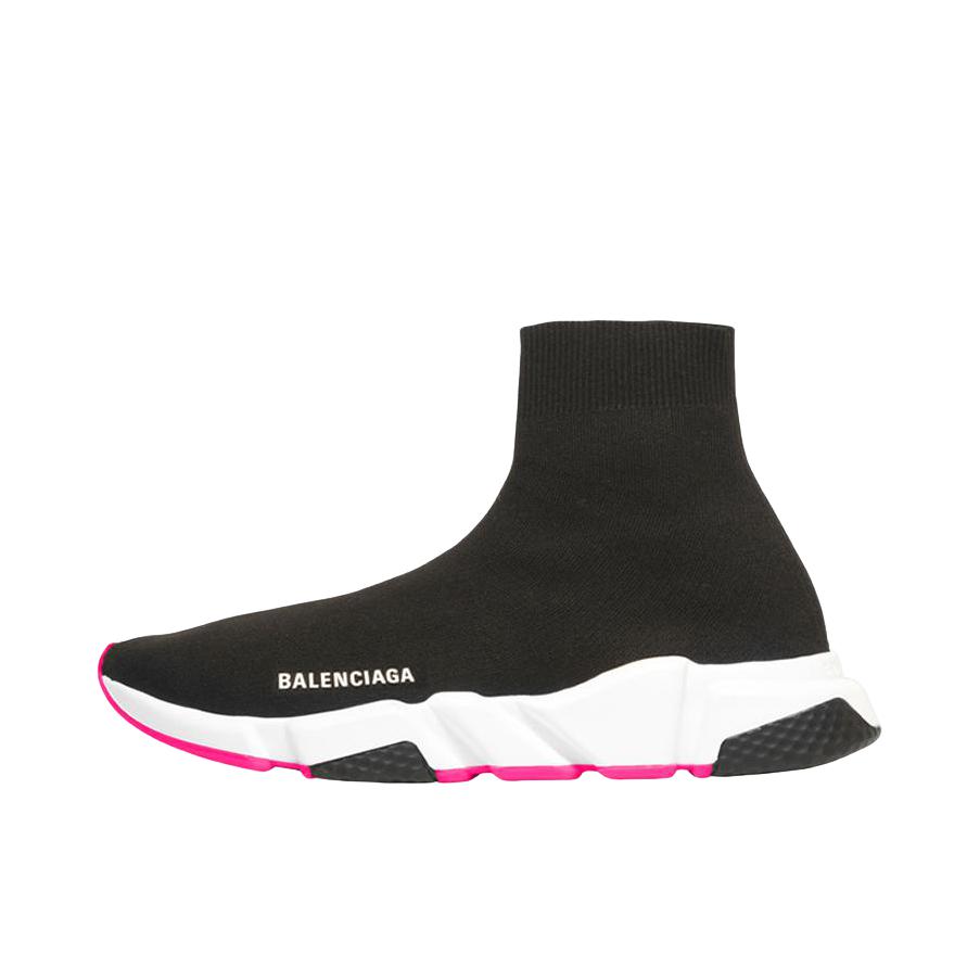 推荐商品：Balenciaga Speed Clear Sole 织物 简约运动 包裹性 舒适百搭 耐磨 休闲鞋 女款/黑色/黑粉色