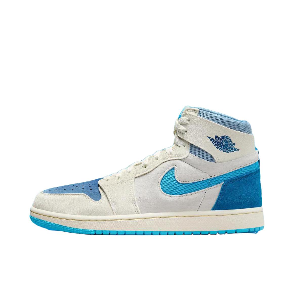 推荐商品：Air Jordan 1 板鞋 运动休闲鞋 复古潮流支撑合成革 高帮/白色/蓝色