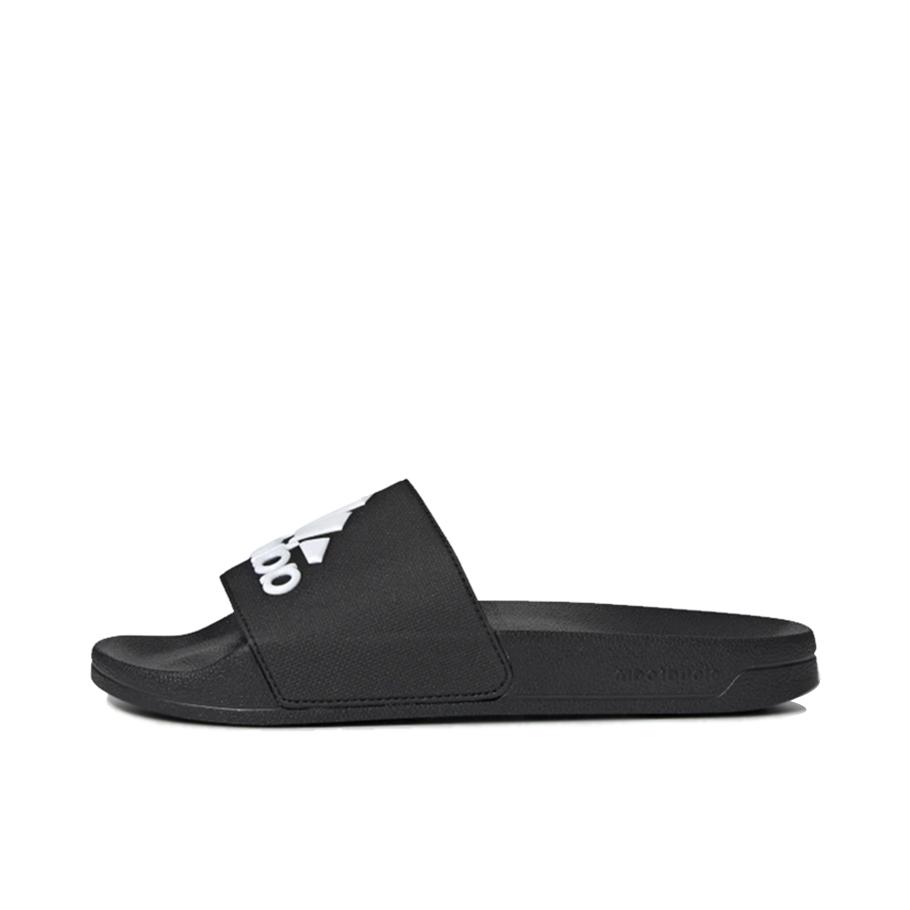 推荐商品：adidas Adilette Shower 防滑耐磨 轻便透气 一字 外穿 运动 拖鞋 Core Black/Cloud White 黑色/白色Logo