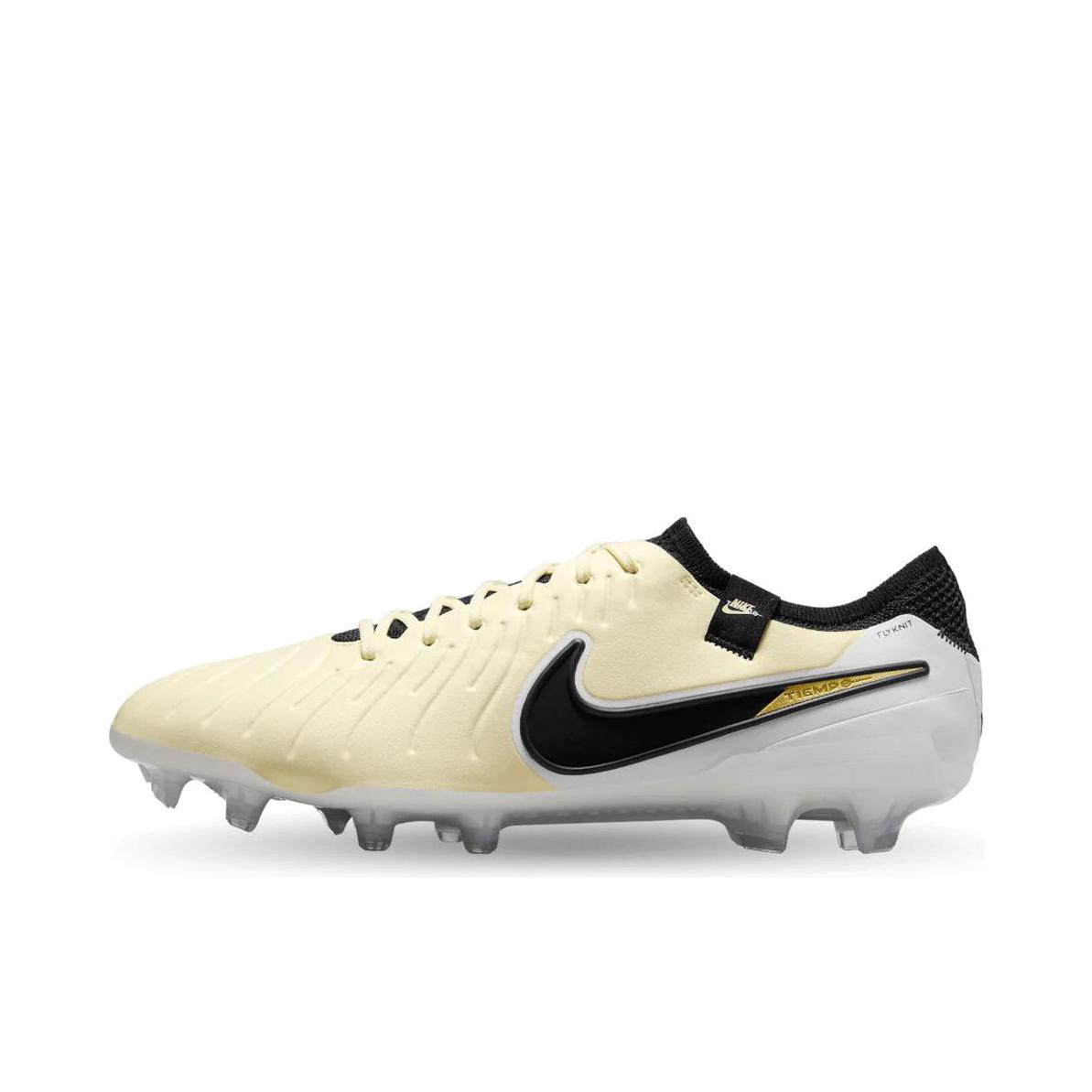 推荐商品：Nike Tiempo Legend 10 Elite FG 顶级 胶质长钉 硬质天然草地 防滑耐磨 足球鞋 黄色/黑色/白色