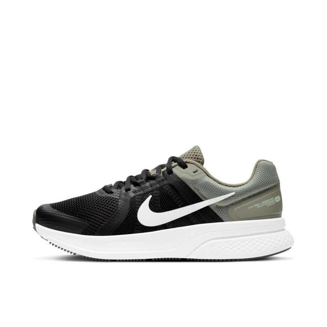 推荐商品：Nike Run Swift 2 跑鞋 减震舒适轻便透气耐磨防滑运动织物合成革回弹支撑 黑色/灰色