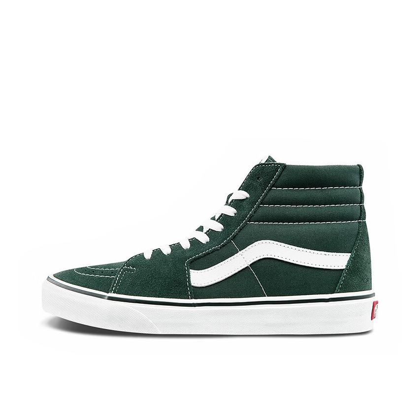 推荐商品：Vans/范斯 SK8-Hi 板鞋 潮流经典拼接复古街头厚底 Greenscarab True White 暗绿