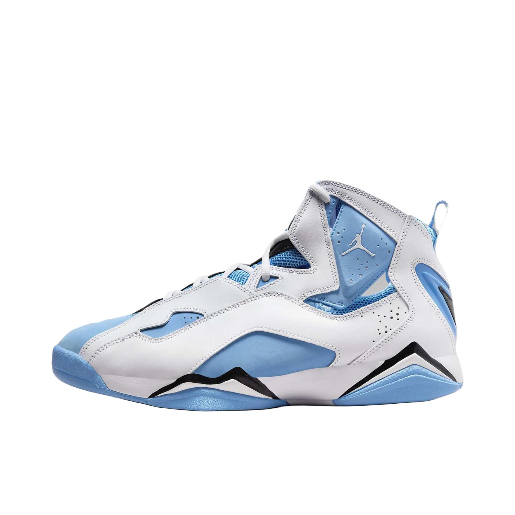 推荐商品：Jordan True Flight 加强版 篮球鞋 复古时尚防滑耐磨减震加合成革实战运动 白色/蓝色/黑色