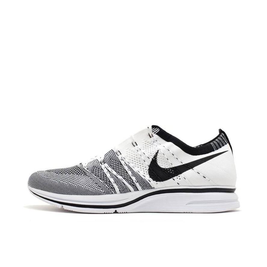 推荐商品：Nike Flyknit Trainer 跑鞋 编织超轻透气防滑缓震耐磨轻便生活织物休闲运动 White Black 灰白