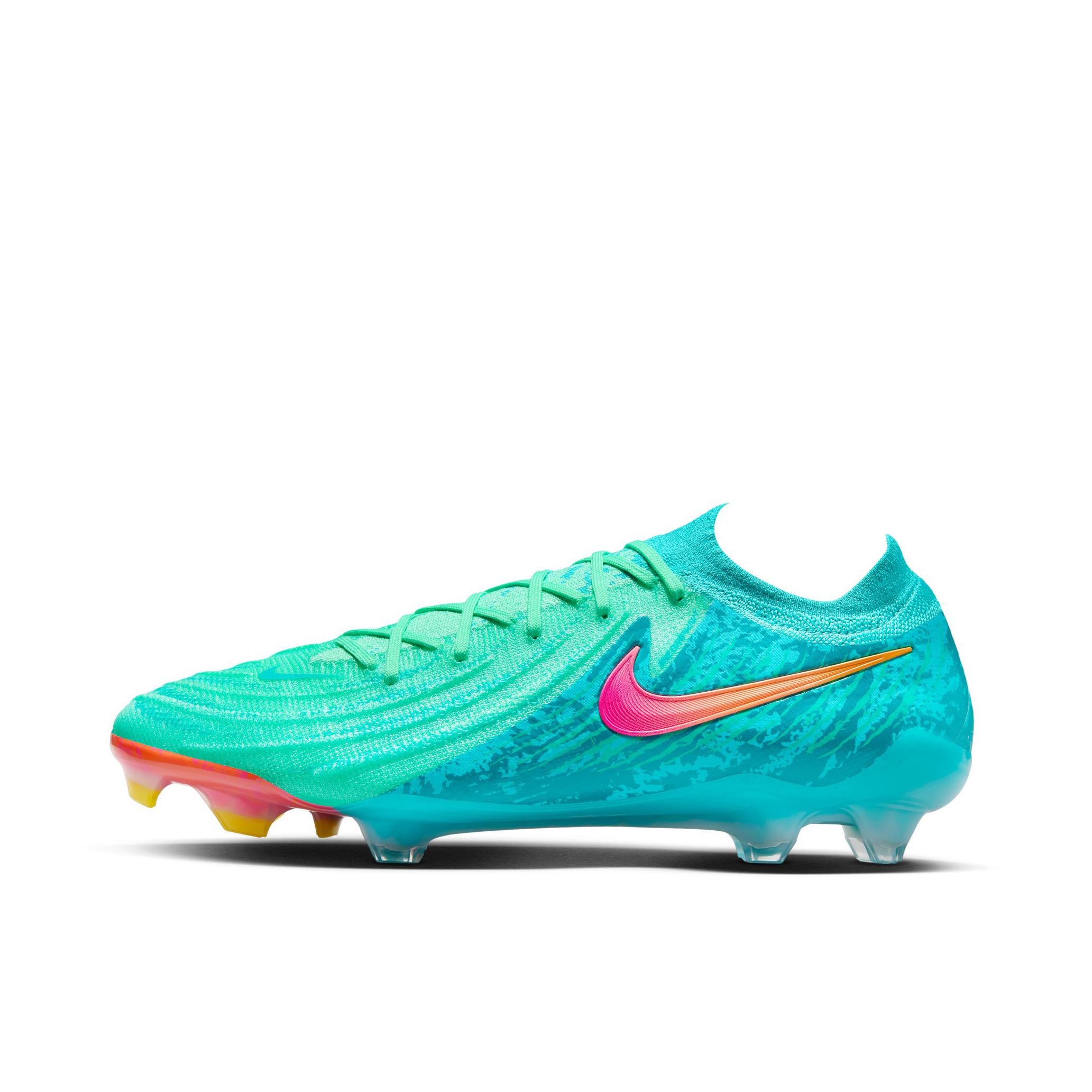 推荐商品：Nike Phantom GX II Elite FG 顶级 胶质长钉 硬天然草场 防滑耐磨 足球鞋 绿色/橙色