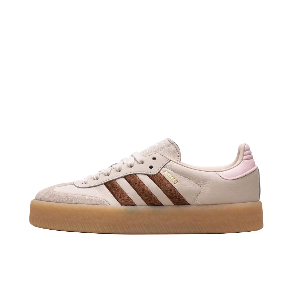 推荐商品：adidas Originals Sambae T头鞋 德训鞋 板鞋 增高包裹性合成革 粉红色