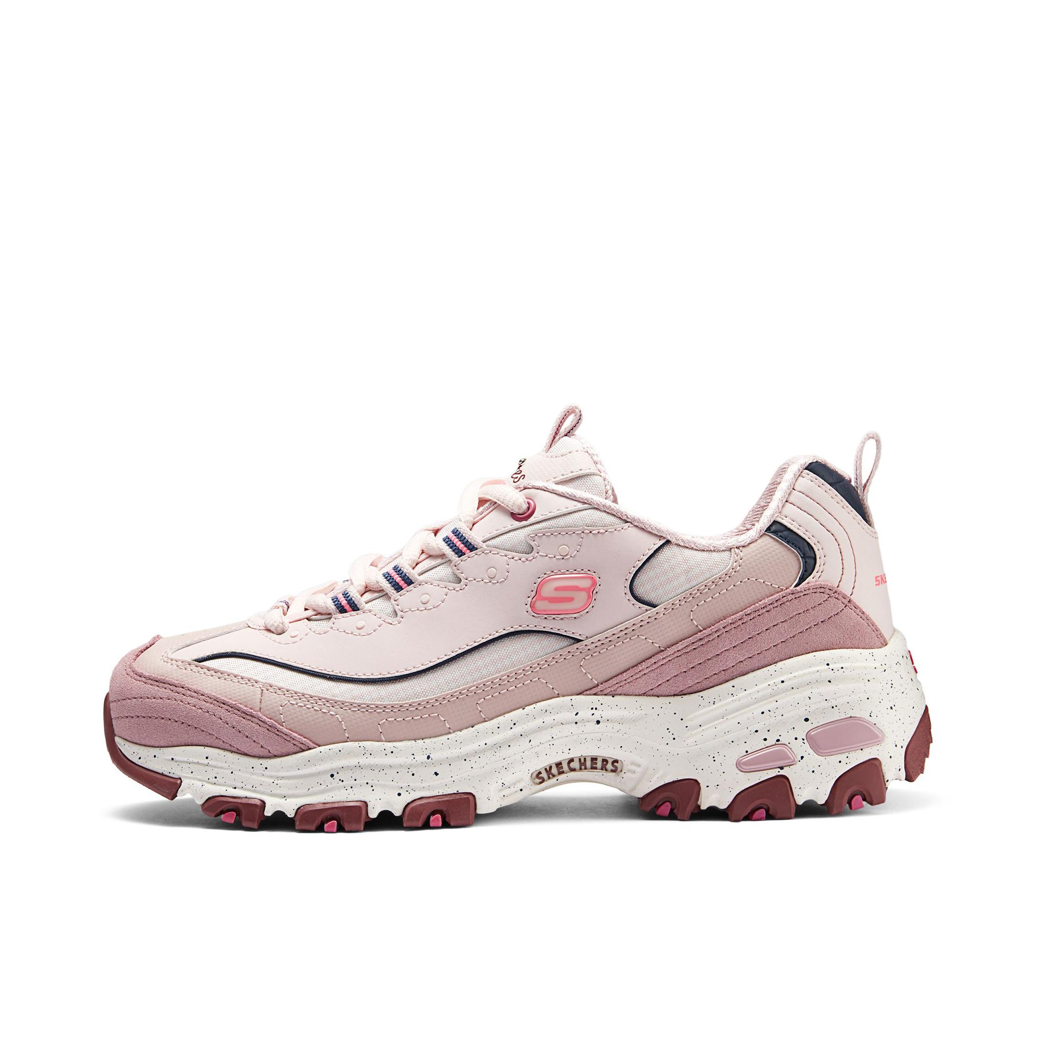 推荐商品：Skechers/斯凯奇 D'Lites 1.0 奶茶熊 熊猫鞋 老爹鞋 闪穿鞋 厚底增高复古缓震百搭 女款/豆沙色/多彩色