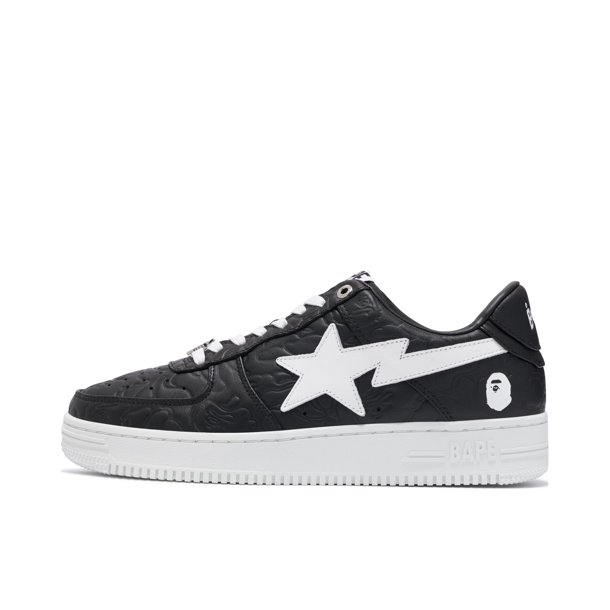 推荐商品：Bape STA 板鞋 轻便耐磨舒适圆头牛皮革厚底 黑色