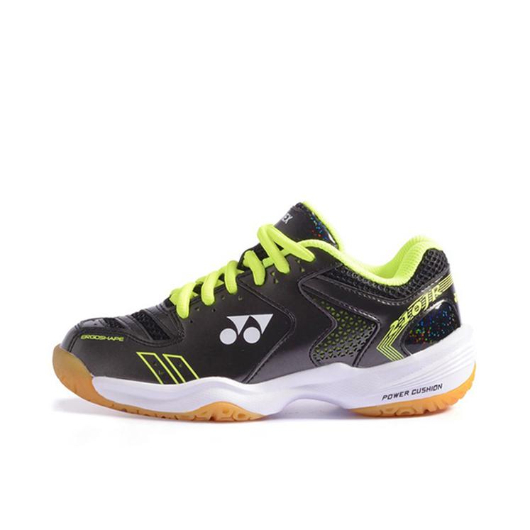推荐商品：YONEX/尤尼克斯 Power Cushion 210系列 羽毛球鞋 系带轻量防滑耐磨减震织物合成革 黑色/黄色