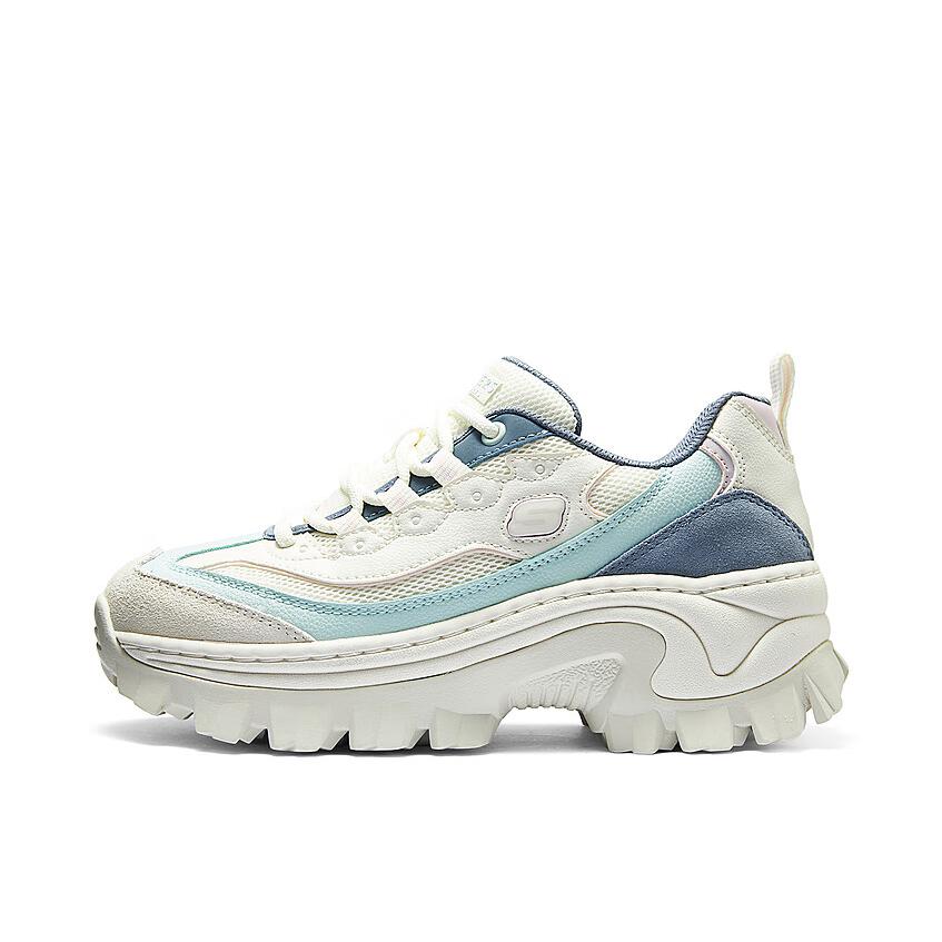 推荐商品：Skechers/斯凯奇  Street  蜜糕鞋 老爹鞋  防滑耐磨缓震轻便增高轻盈百搭休闲运动  女款/蓝色/多彩色
