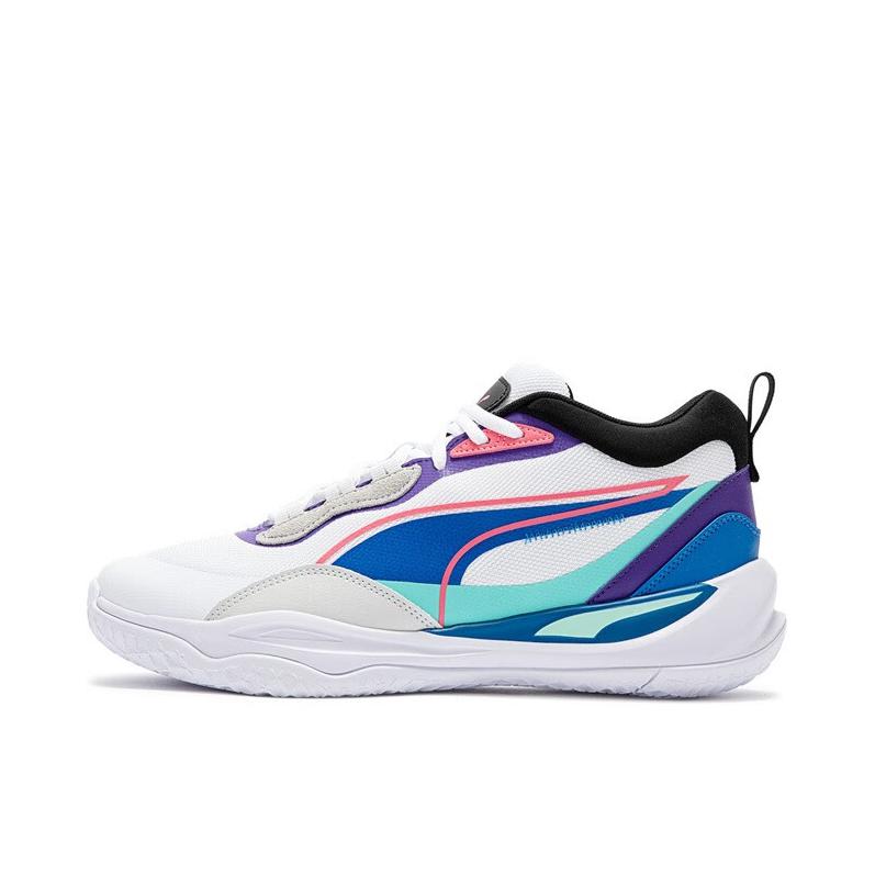 推荐商品：Puma/彪马 Playmaker Pro 减震回弹 防滑耐磨 舒适轻便 篮球鞋 白色/蓝色